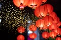 Chinese red lantern in the night of Chinese New Year of happiness Royalty Free Stock Photo