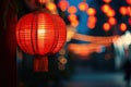 Chinese red lantern in the night of Chinese New Year of happiness Royalty Free Stock Photo