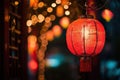 Chinese red lantern in the night of Chinese New Year of happiness Royalty Free Stock Photo