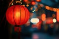 Chinese red lantern in the night of Chinese New Year of happiness Royalty Free Stock Photo