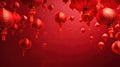 Chinese red lanterns on a red background