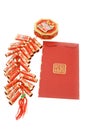 Chinese red packet and fire crackers ornament