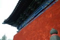 Chinese red wall and eaves