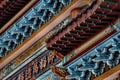 Chinese Religious Temple External Detail Closeup View Royalty Free Stock Photo