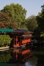 Chinese restaurant by lake Royalty Free Stock Photo