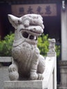 Chinese retro myth lion animal head figure statue crop closeup Royalty Free Stock Photo