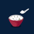 chinese rice balls tang yuan illustration vector stock Royalty Free Stock Photo