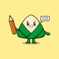 Chinese rice dumpling cute cartoon clever student