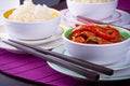 Chinese rice and sweet and sour chicken Royalty Free Stock Photo