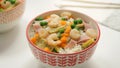 Chinese rice three delights with vegetables. Royalty Free Stock Photo