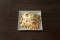 Chinese rice three delights, or Chinese fried rice is an excellent garnish Royalty Free Stock Photo