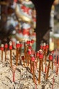 Chinese ritual candles after ceremony