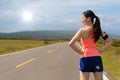 Chinese road runner standing on the asphalt street