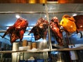Chinese roasted duck hanging in the restaurant in Bangkok Thailand Royalty Free Stock Photo