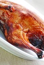 Chinese roasted duck on plate closeup Royalty Free Stock Photo