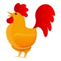 Chinese rooster icon, cartoon style