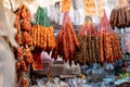 Chinese Sausages hung up in food stall