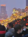 Chinese scenery, cliff people Hongya Cave scenic map, Chongqing scenery, night view, scenic map,