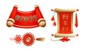 Chinese scroll and knot lucky charm amulet