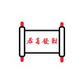 chinese scroll with chinese new year greeting. Vector illustration decorative design Royalty Free Stock Photo