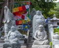 Chinese sculpture in the garden in Nanshan Buddhist Cultural Centre