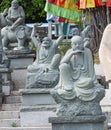 The Chinese sculpture in the garden of the temple