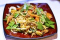 Chinese Seafood Fried Noodle in A Plate. Royalty Free Stock Photo