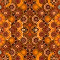 Chinese seamless background. Fish-scales pattern in warm tones