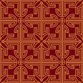 Chinese seamless pattern with gold decoration on red background. Holiday decoration for decorative design