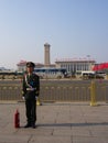 Chinese Security Guard at Tian an men Square.Travel in Beijing C