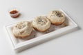 Chinese shengjian mantou closeup on a white table Royalty Free Stock Photo