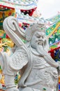 The Stone Statue of Guan Yu at Outside of Chinese Shrine. Royalty Free Stock Photo
