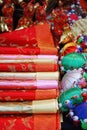 Chinese silk and tourist items in Asian market