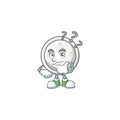 Chinese silver coin cartoon mascot style with confuse gesture