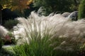 Chinese silver grass park flora. Generate Ai