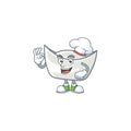 Chinese silver ingot cartoon character wearing costume of chef and white hat