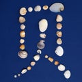 Chinese character made of shells Royalty Free Stock Photo