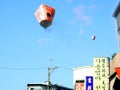 Chinese Sky Lanterns flying up Royalty Free Stock Photo