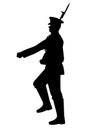 Chinese soldier with rifle gun in parade walking silhouette vector