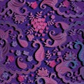 Chinese square seamless paisley floral pattern in blue, pink and lilac colors.