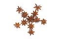 Chinese Star Anise, Star Anise, Star Aniseed, Badiane, Badian, Badian Khatai, Bunga Lawang, Thakolam. Royalty Free Stock Photo