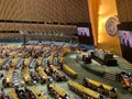 State Councilor and Minister for Foreign Affairs Wang Yi speaks at the 77th UN General Assembly