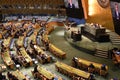 State Councilor and Minister for Foreign Affairs Wang Yi speaks at the 77th UN General Assembly Royalty Free Stock Photo