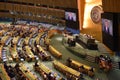 State Councilor and Minister for Foreign Affairs Wang Yi speaks at the 77th UN General Assembly Royalty Free Stock Photo