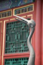 Chinese statue of a stork: head and neck