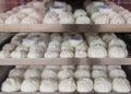 Chinese steam bun in food display Royalty Free Stock Photo