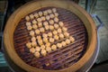 Chinese Steamed Dumpling Dim Sum Siu Mai in the Streamer Pot Royalty Free Stock Photo