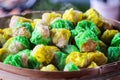 Chinese steamed dumpling on street food famous in the pattaya city Royalty Free Stock Photo