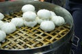 Chinese steamed stuff bun in the bamboo streamer Royalty Free Stock Photo