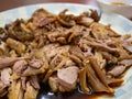 Chinese stewed duck,In the auspiciousness of Thai people of Chinese descent in Thailand,Showing respect Royalty Free Stock Photo